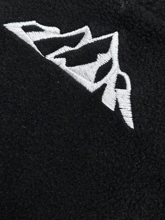 Manfinity Homme Men's Loose Fit Fleece Sweatshirt With Mountain Embroidery And Half Zip