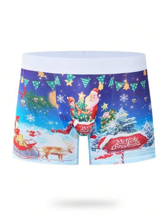 Men Christmas Print Trunk