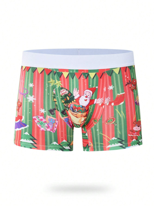 Men Christmas Print Trunk