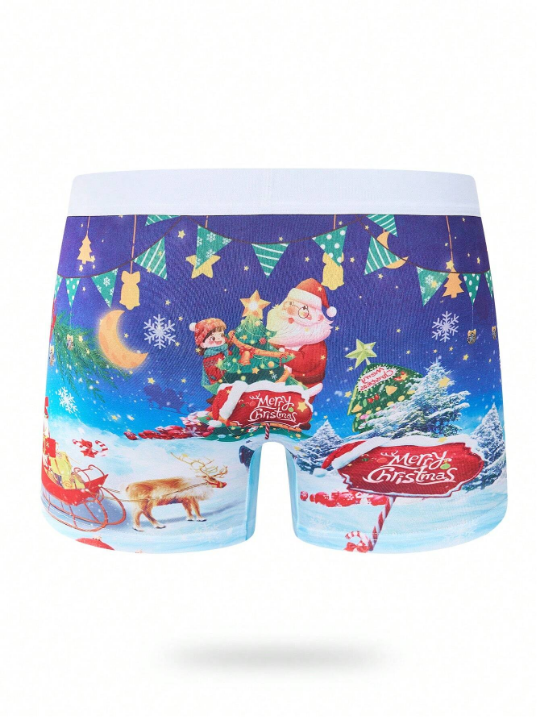 Men Christmas Print Trunk