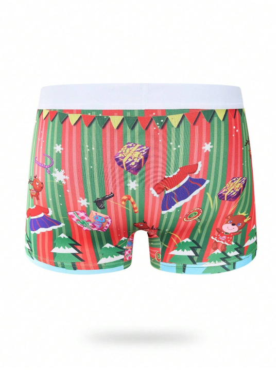 Men Christmas Print Trunk