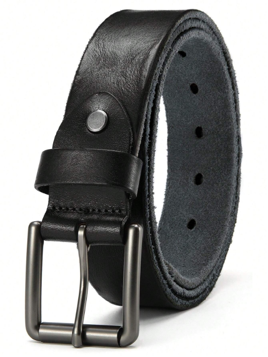 1PC Full Grain Leather Belt With Cow Leather | Roll Buckle Oval Hole For Smooth Wear Suit For Western Cowboy Men Belt Casual, Be A Ceinture Homme/Western Men Belt Choosing The Perfect Gift