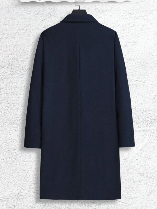Manfinity Homme Men 1pc Lapel Collar Dual Pockets Overcoat