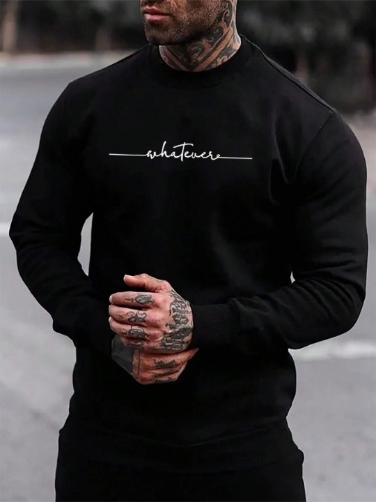 Manfinity Men Letter Graphic Sweatshirt