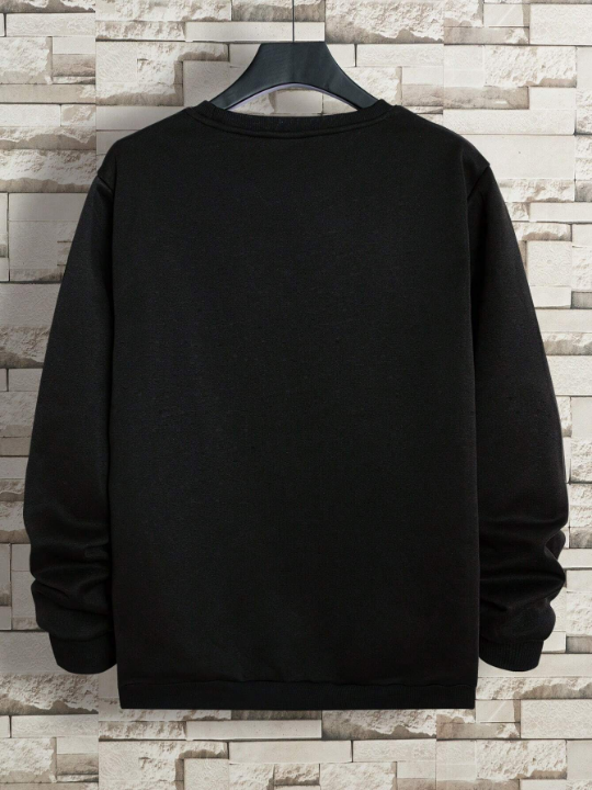 Men Letter Graphic Thermal Lined Sweatshirt