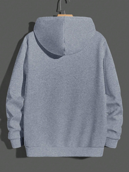 Cottnline Men Letter Graphic Hoodie