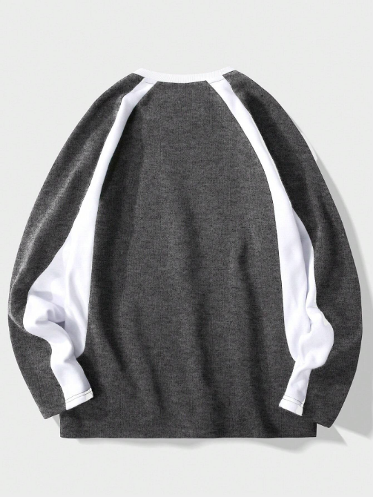 Manfinity EMRG Men Letter Graphic Raglan Sleeve Sweatshirt