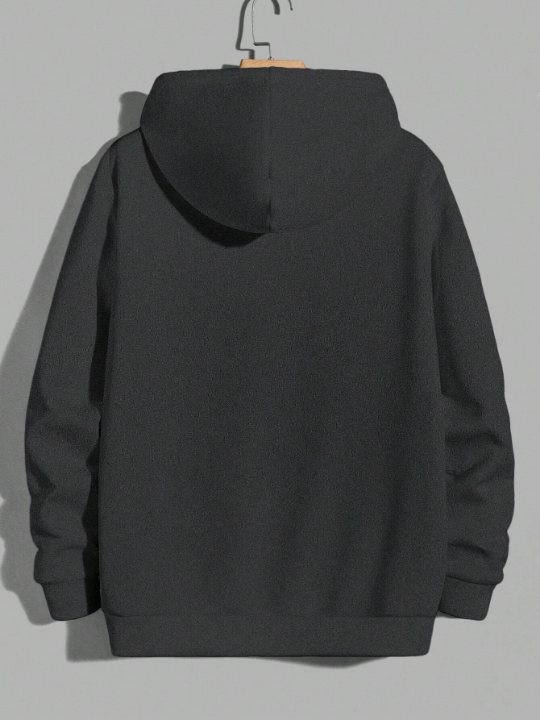 Cottnline Men Letter Graphic Hoodie