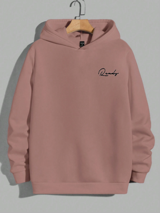 Cottnline Men's Letter Printed Hoodie