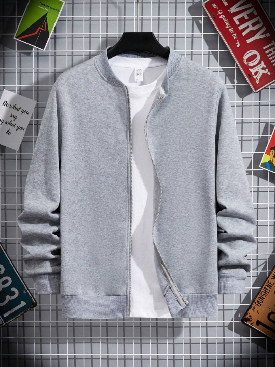 Men Zip Up Sweatshirt Without Tee