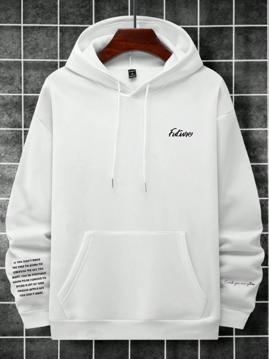 Manfinity Hypemode Men's Text Graphic Hooded Sweatshirt