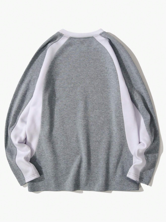 Manfinity Hypemode Men Letter Graphic Raglan Sleeve Sweatshirt