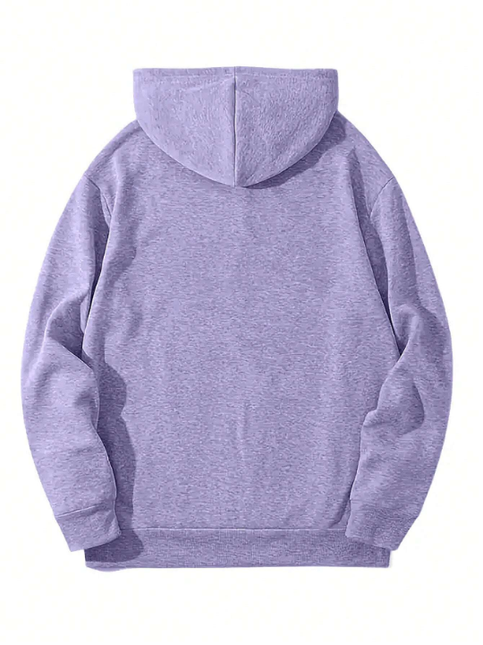 Manfinity Hypemode Men Star & Letter Kangaroo Pocket Thermal Lined Hoodie