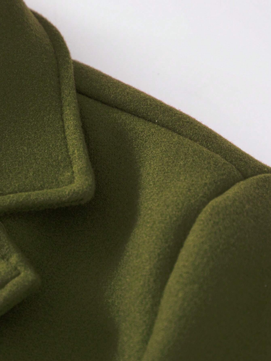 Manfinity Mode Men 1pc Lapel Collar Single Breasted Overcoat