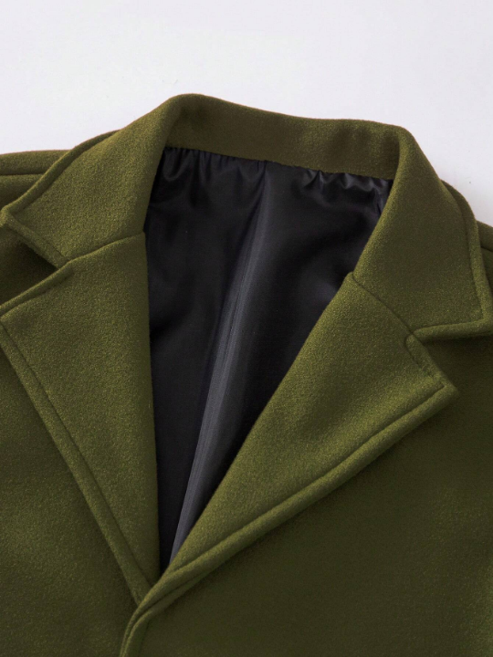 Manfinity Mode Men 1pc Lapel Collar Single Breasted Overcoat