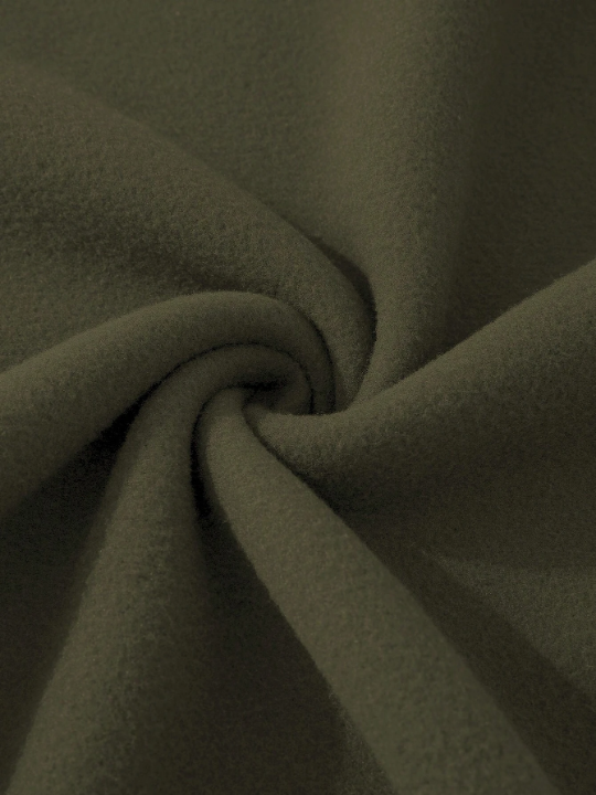 Men Colorblock Raglan Sleeve Drawstring Thermal Lined Hoodie