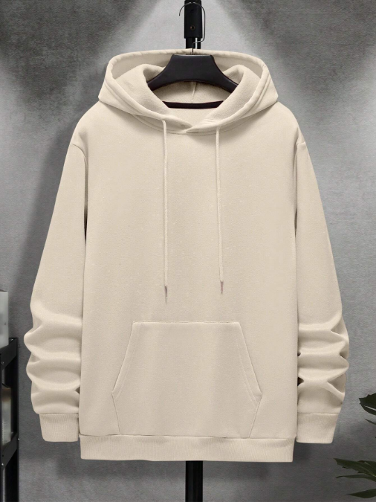 Men Kangaroo Pocket Drawstring Thermal Lined Hoodie