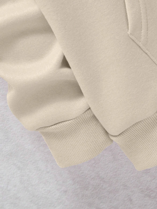 Men Kangaroo Pocket Drawstring Thermal Lined Hoodie