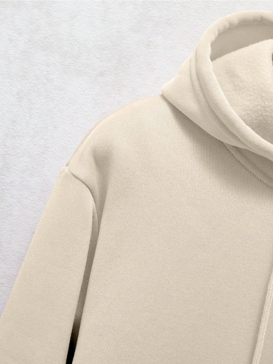 Men Kangaroo Pocket Drawstring Thermal Lined Hoodie