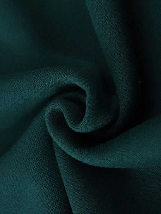 Manfinity Homme Loose Men's Letter Printed Kangaroo Pocket Drawstring Hoodie