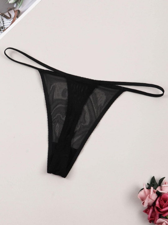 Ladies' Sexy Mesh Pattern Breathable Thong Panties