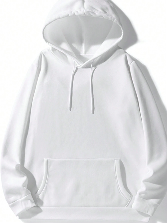 Men Kangaroo Pocket Drawstring Hoodie