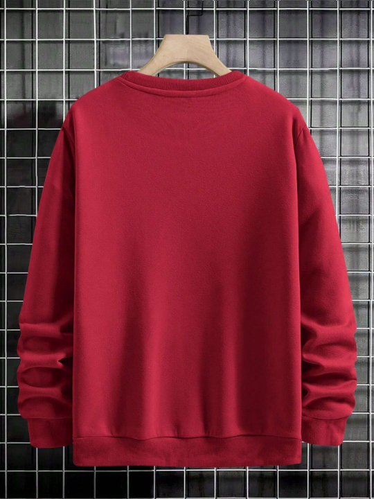 Cottnline Men Solid Drop Shoulder Thermal Lined Sweatshirt