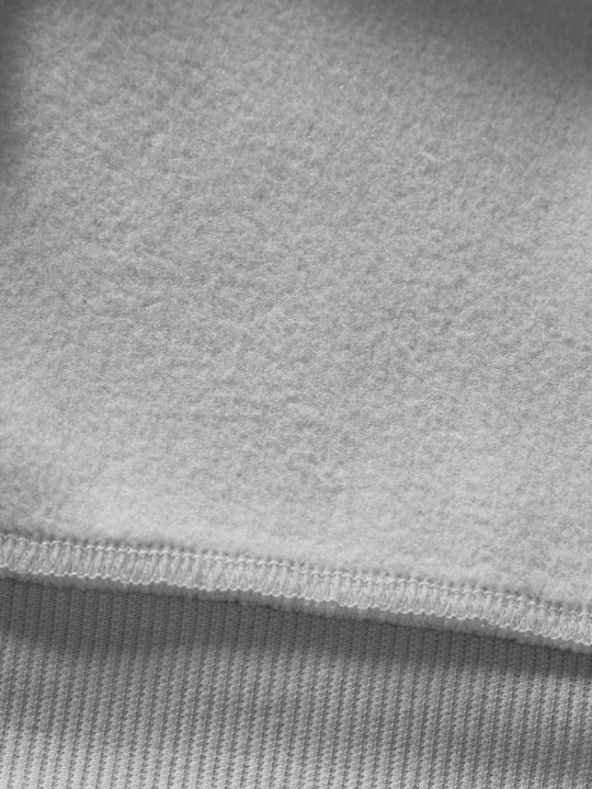 Cottnline Men's Drop Shoulder Letter Patch Fleece Pullover Sweatshirt