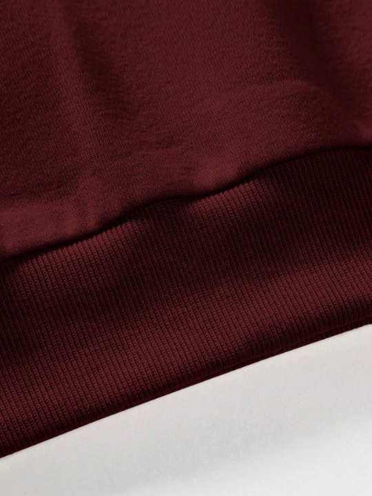 Cottnline Men 1pc Solid Drop Shoulder Sweatshirt