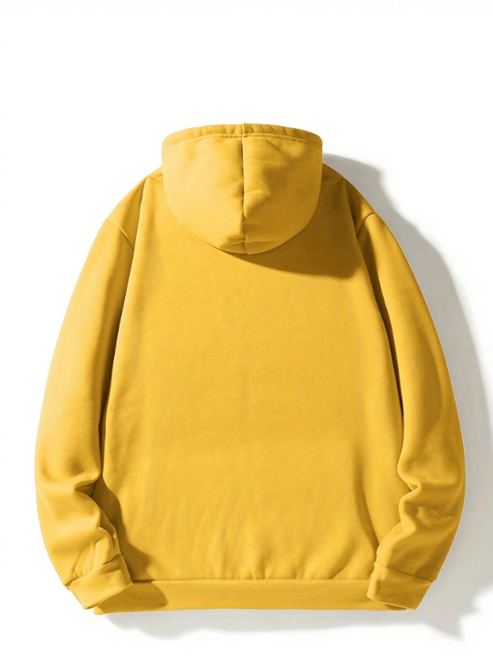 Men Kangaroo Pocket Drawstring Hoodie