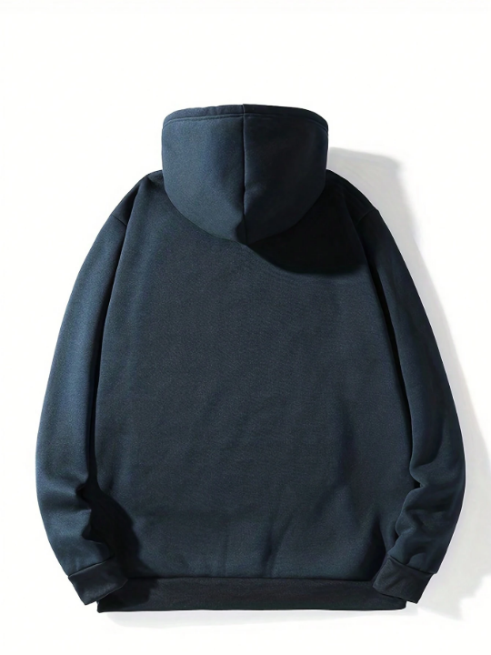 Men Kangaroo Pocket Drawstring Hoodie