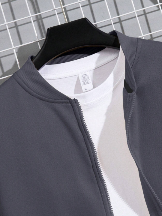 Men Zip Up Bomber Jacket Without Tee