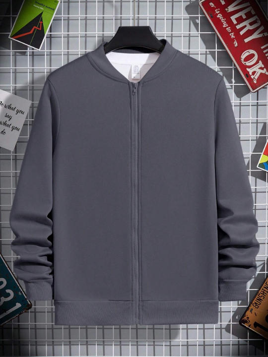 Men Zip Up Bomber Jacket Without Tee