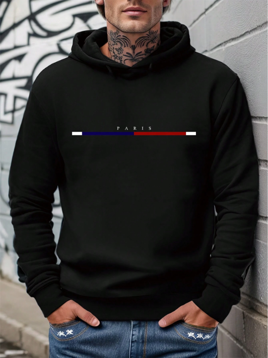 Men Letter Graphic Hoodie