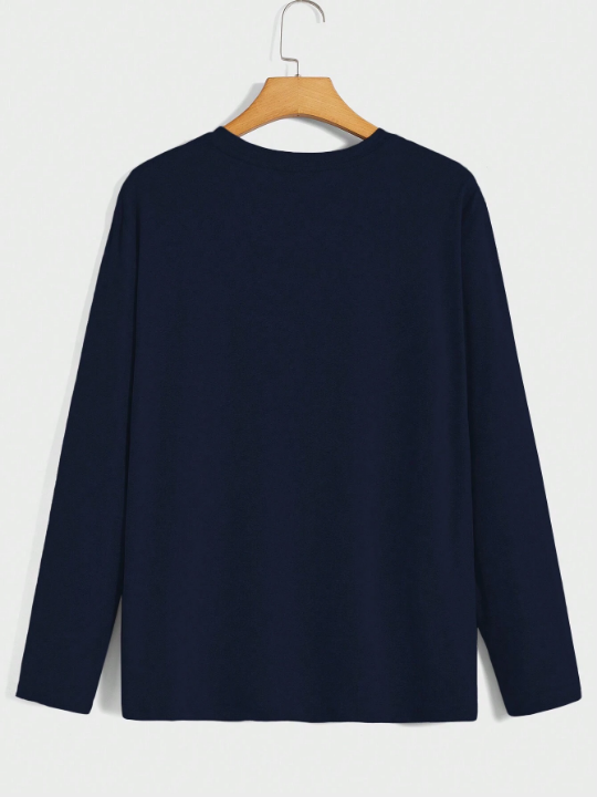 Men Slogan Graphic Tee & Plaid Pants PJ Set