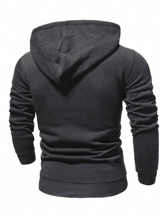 Manfinity Basics Men Zip Up Drawstring Thermal Lined Hoodie