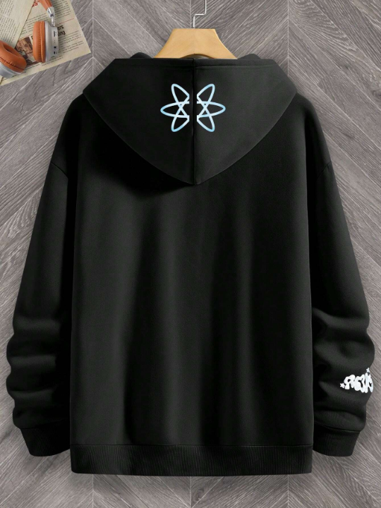 Manfinity Hypemode Men's Casual Hooded Sweatshirt With Letter Print