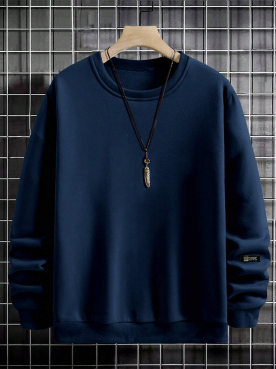 Cottnline Men Solid Drop Shoulder Sweatshirt Without Tee