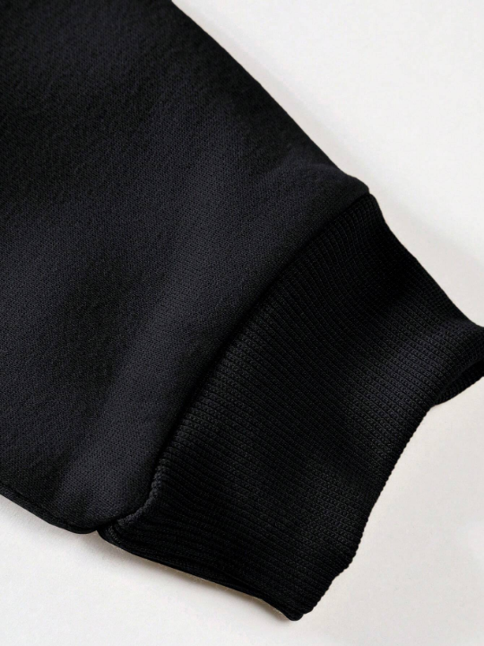 Cottnline Men 1pc Solid Drop Shoulder Sweatshirt