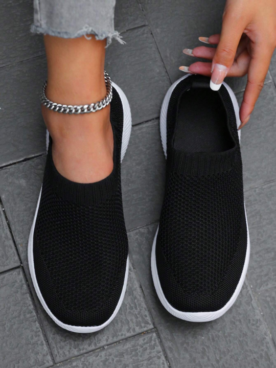 Spring And Autumn Stylish Casual Breathable Slip-on Plus Size Women's Running Shoes