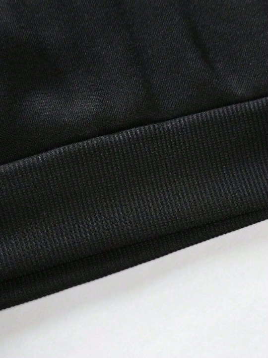 Manfinity LEGND Men Slogan Graphic Drop Shoulder Drawstring Hoodie