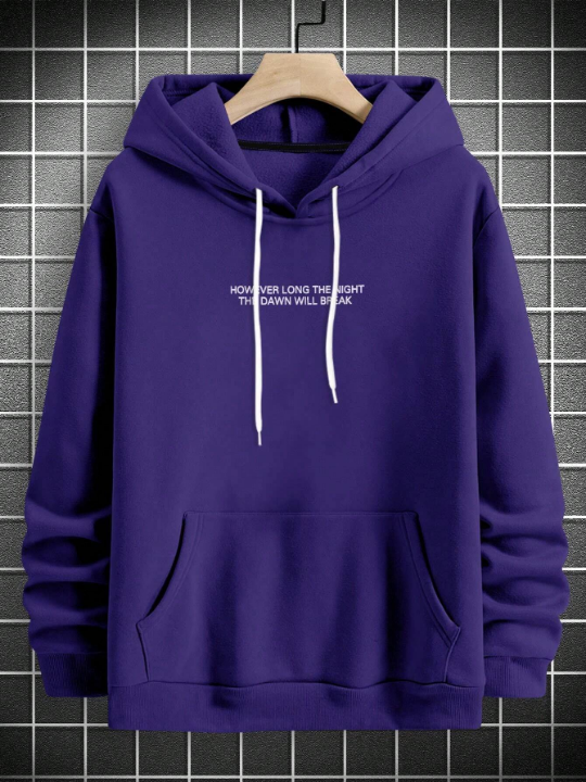 Manfinity EMRG Loose Men's Statement And Hand Print Drawstring Hoodie