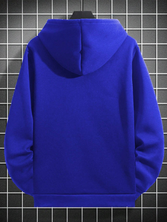 Manfinity Homme Men's Loose Hooded Sweatshirt With Drawstring And Printed Words