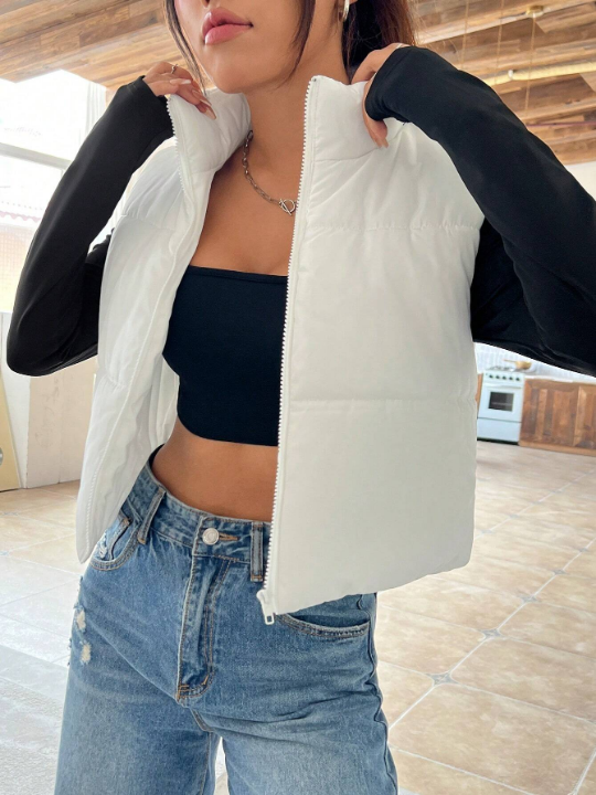 EZwear Zip Up Puffer Vest Coat