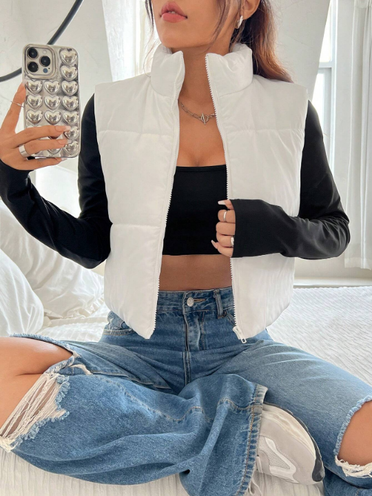 EZwear Zip Up Puffer Vest Coat