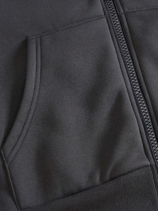 ROMWE Goth Men Graphic Zip Up Thermal Lined Hoodie