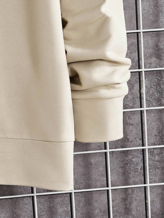 Men's Oversized Playing Card & Skull Print Hooded Sweatshirt