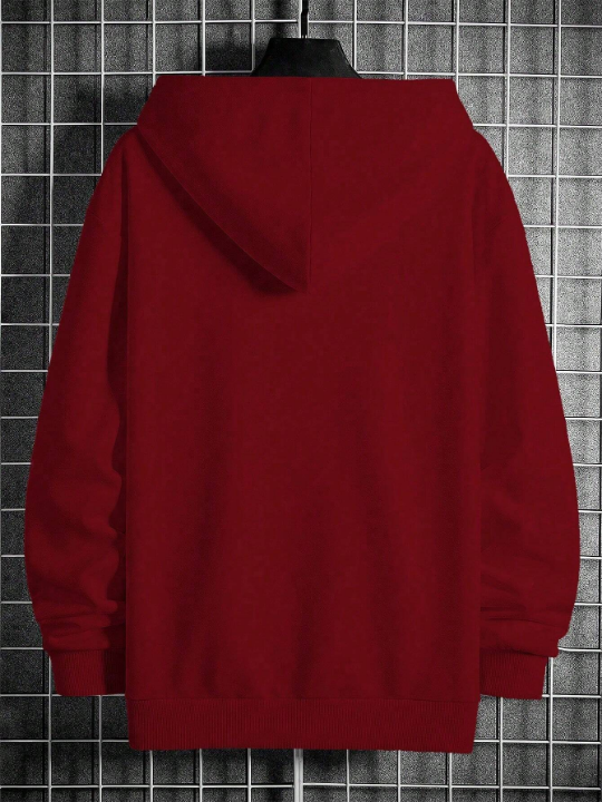 Manfinity Sporsity Men's Letter Printed Drawstring Hoodie