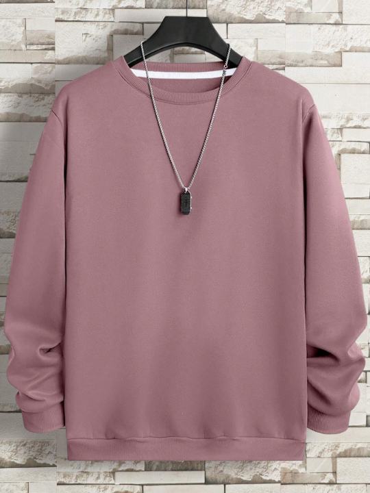 Solid Color Long Sleeve Men's Sweatshirt