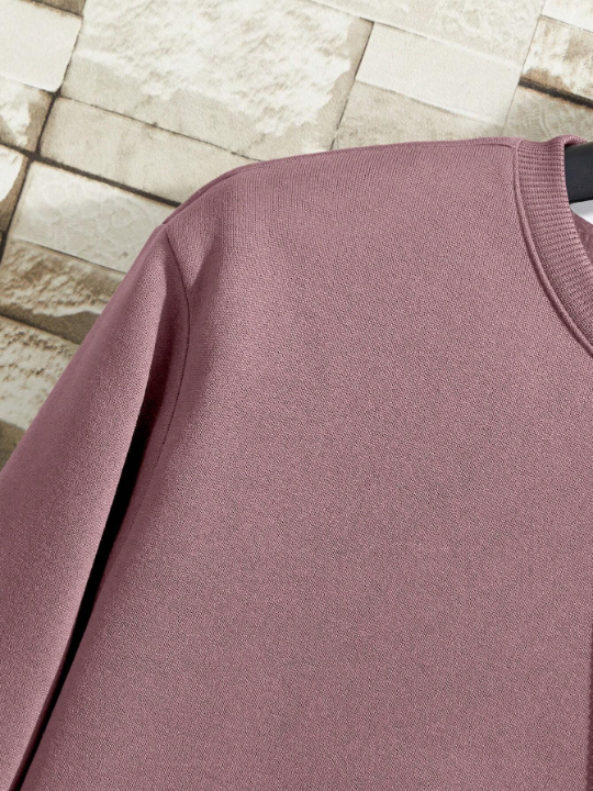 Solid Color Long Sleeve Men's Sweatshirt